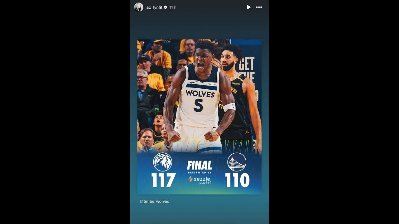 Screenshot of Jaclyn Cordeiro's Instagram story (Image from - Instagram.com/@jac_lynfit IG Stories)